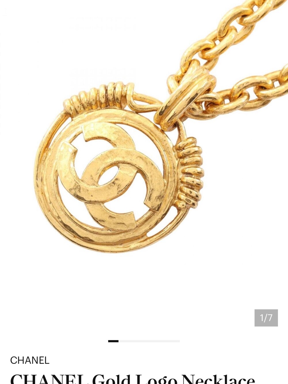 CHANEL Gold-Tone Interlocking CC Medallion Necklace